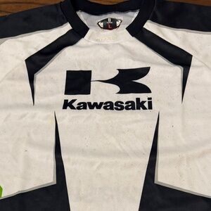 Kawasaki White & Black Logo motocross Jersey - large